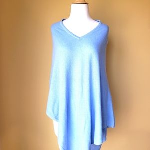 Vintage cashmere poncho baby blue made in nepal